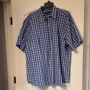Ralph Lauren Blue and White Plaid Dress Shirt